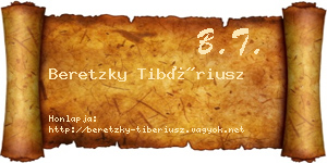 Beretzky Tibériusz névjegykártya